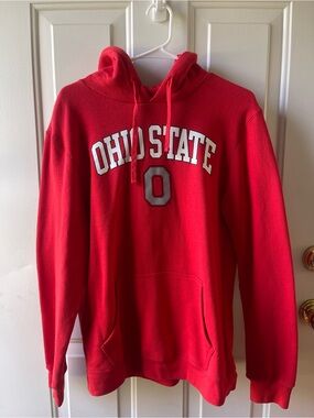 Ohio State Red Hooded Pullover Sweatshirt